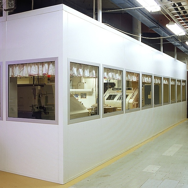 Soundproofed offices in manufacturing areas
