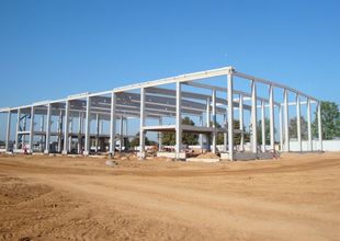 Overall overview of reinforced concrete frame of the VOLVO Truck Center Hradec Krlov