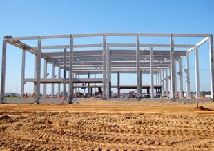 Overall overview of reinforced concrete frame of the VOLVO Truck Center Hradec Krlov