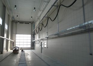 Interior of the truck wash