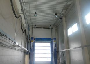 Interior of the truck wash