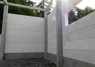 Installation of building envelope made from light-weight concrete panels