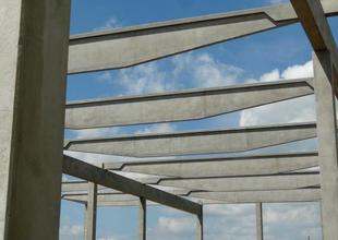 Elements of the load-bearing reinforced structure of the new warehouse hall