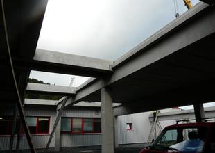 Assembly of reinforced concrete frame of new hall