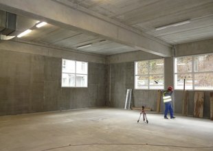 New concrete floor on the 1st floor of the extension