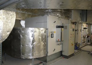 Relocated air-conditioning units on the 2nd floor of the extension